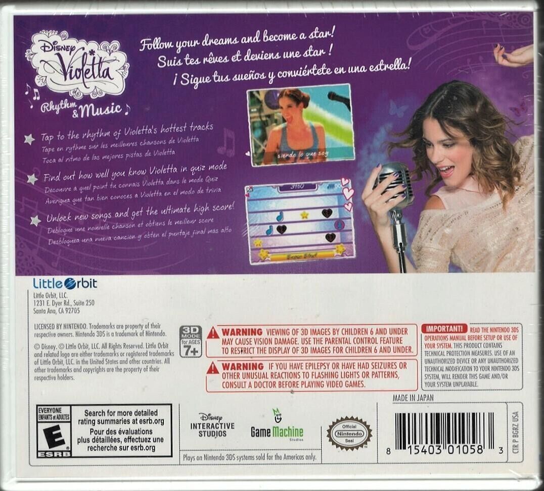 Violetta Rhythm & Music 3DS (Brand New Factory Sealed US Version) Nintendo 3DS