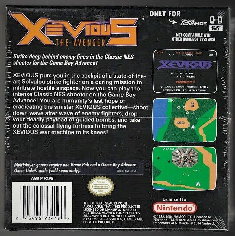 Xevious: Classic NES Series GBA (Brand New Factory Sealed US Version) Game Boy A